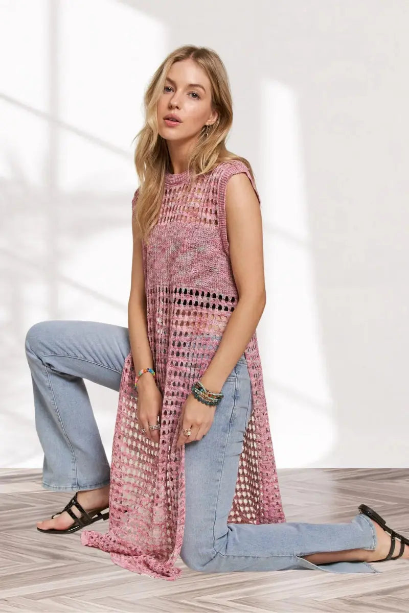 ADORA Multi Color Crochet Tunic Top - Love Salve